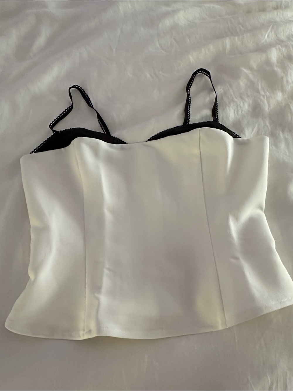 White top with black trim
